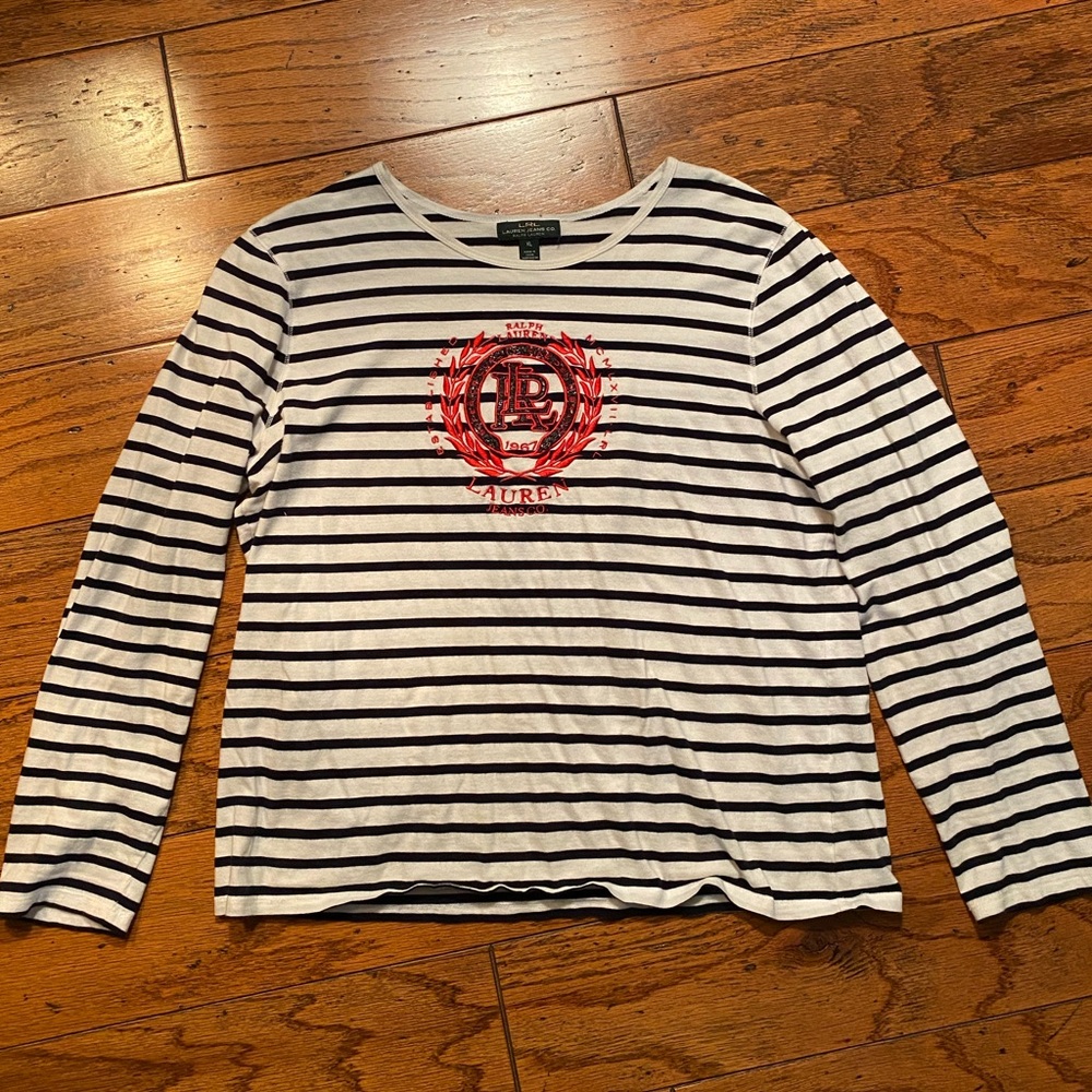 Ralph Lauren Long Sleeve Stripe Top with Logo